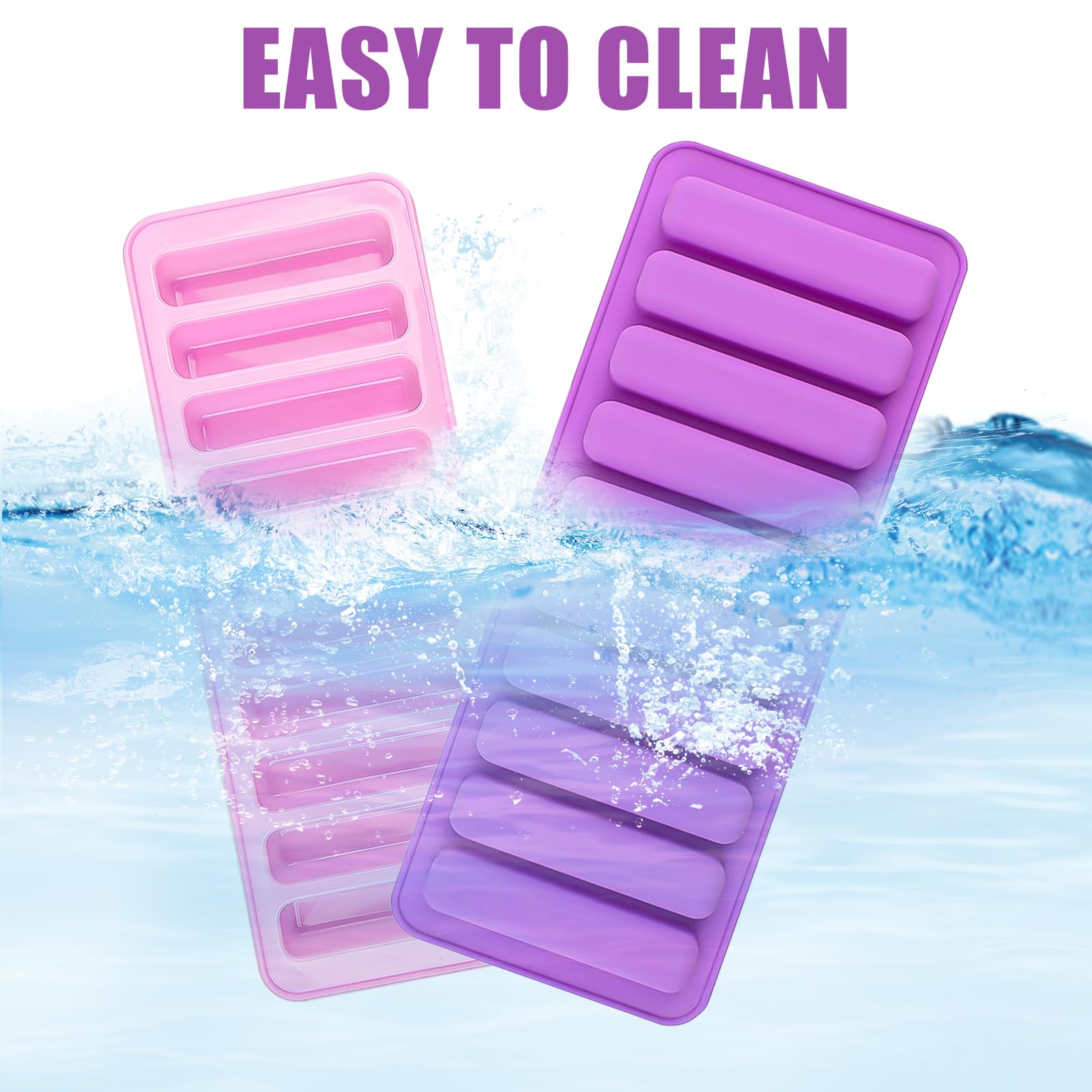 4 Pezzi stampo Silicone per barretta con 10 Cavità, Stampi con 2 Raschietti, Riutilizzabili per barretta Energetiche e Cubetti di Ghiaccio