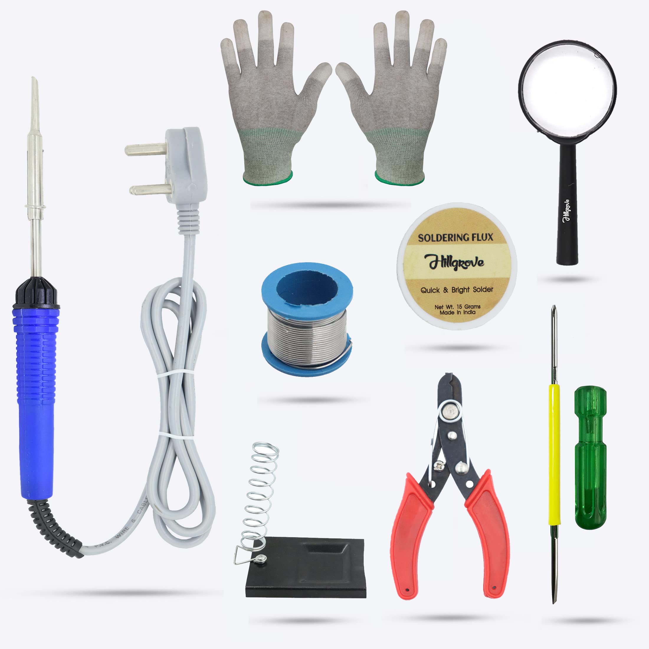 Hillgrove HGCM92M1 Electronic 8in1 Mobile Soldering Iron Equipment Tool Machine Combo Kit Set with Anti Static Gloves, Magnifying Glass and 2in1 Phillip Screwdriver 25 W Simple (Flat Tip) (B09T9N1LJ1) Amazon Price History, Amazon Price Tracker
