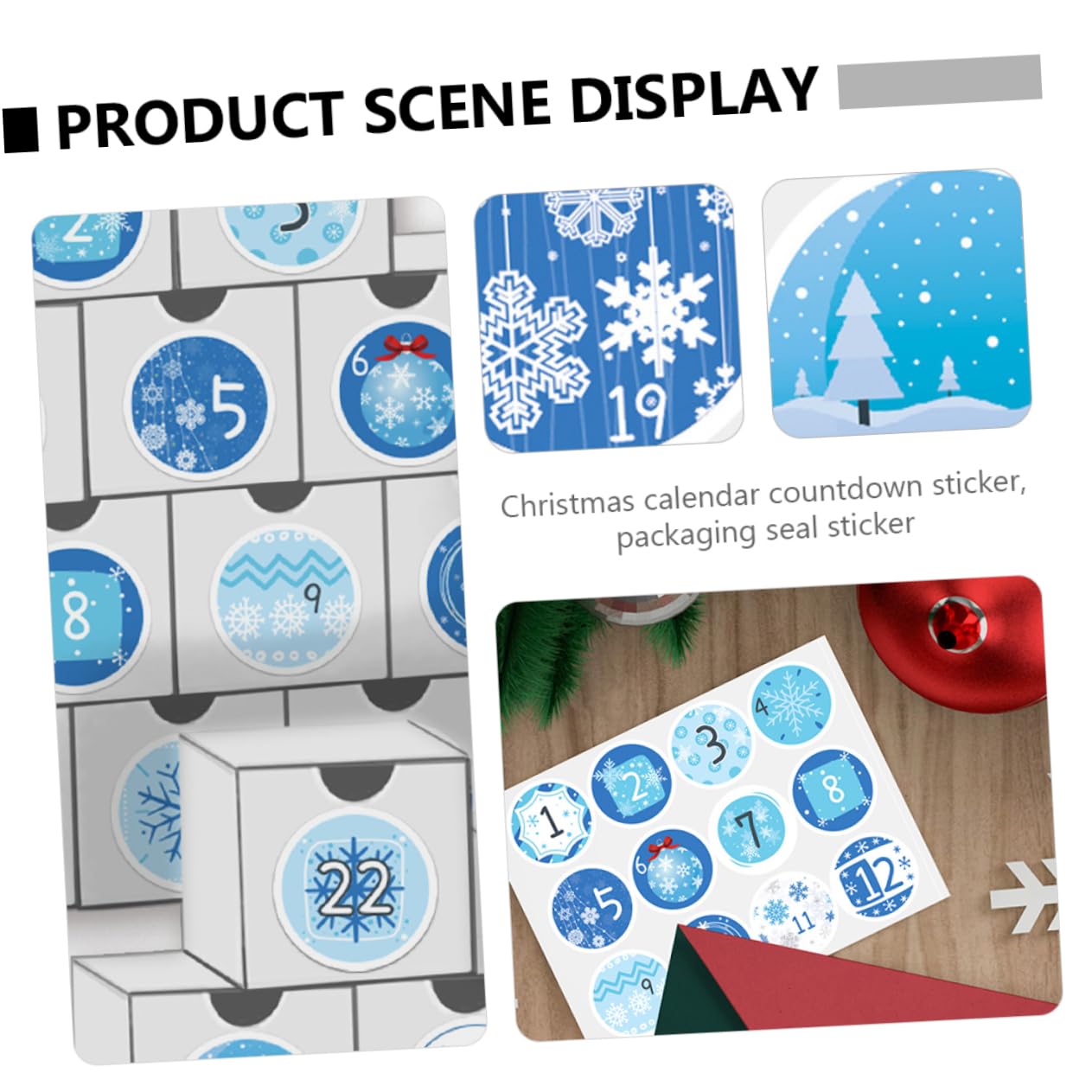 PRETYZOOM 160 Blatt Weihnachtskalender-Aufkleber Aufkleber mit Weihnachtssiegelnummer Plätzchen dekorieren adventskalenderaufkleber weihnachtskalender aufkleber Geschenketiketten Blue