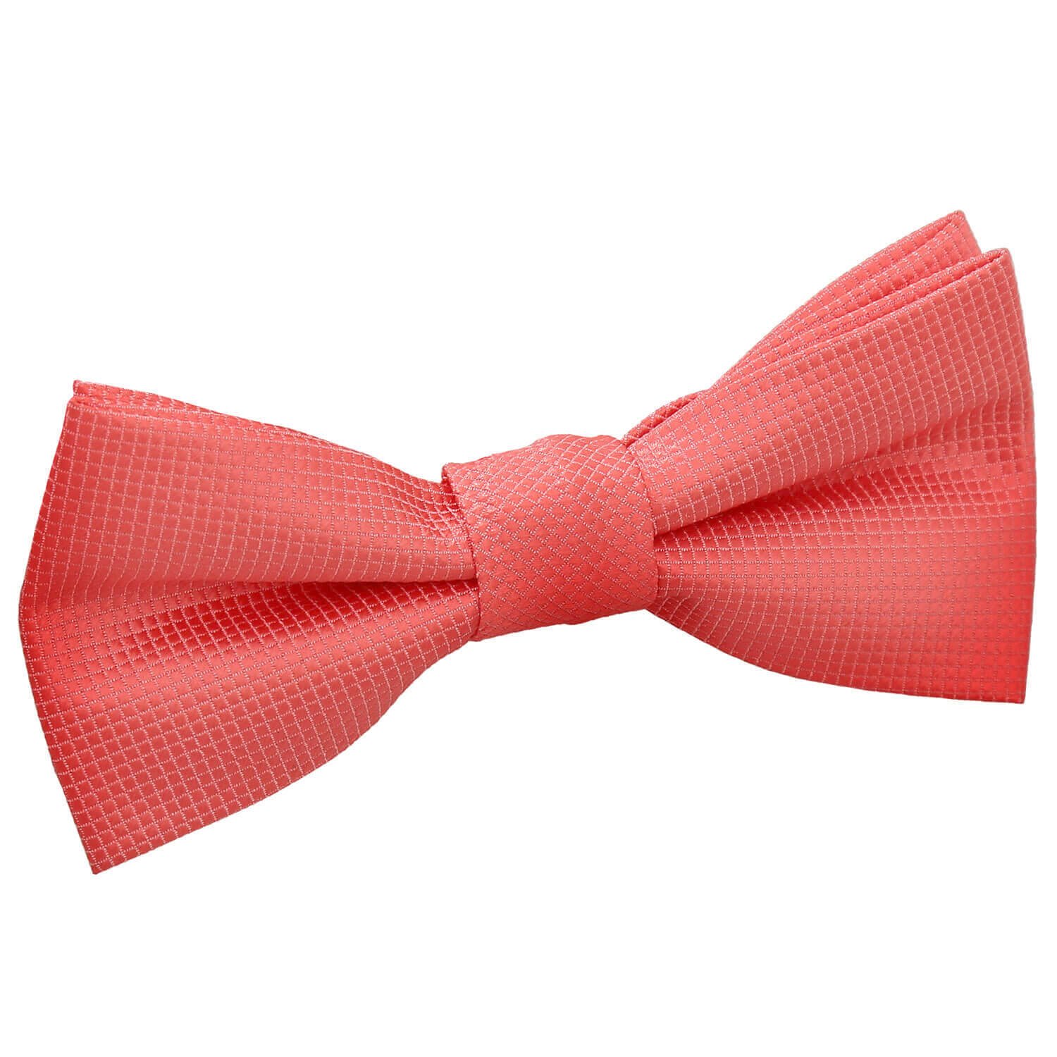 DQT Boys Solid Check Pre-Tied Bow Tie - Wedding Pageboy Formal - Coral
