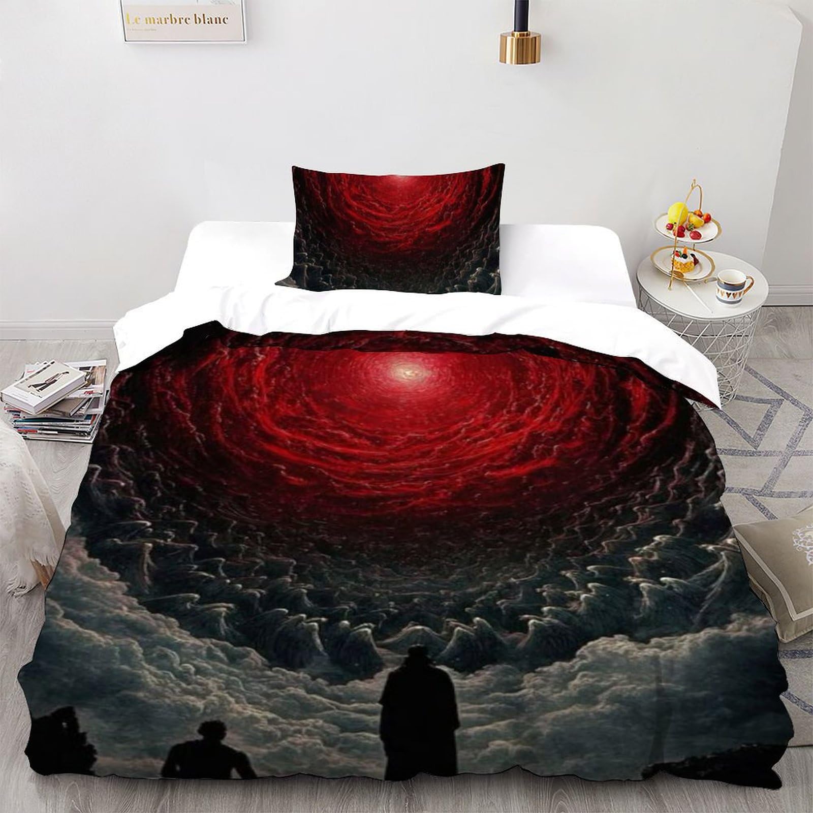 Housse de couette single plantes pour lit enfant avec taies d'oreiller