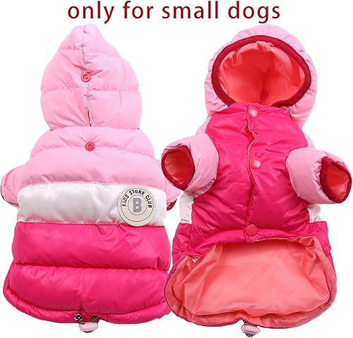 Miniatura 10 de Chaleco de invierno para perros pequeños, niños y niñas, chaquetas de plumón para cachorros, sudadera con capucha para perrito, ropa de invierno
