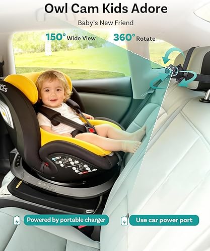 Miniatura 3 de OTTOCAST Adaptador de coche para cuidado de cabina con cámara de coche de bebé 2026, visión nocturna IR 1080P, pantalla táctil HD con pantalla