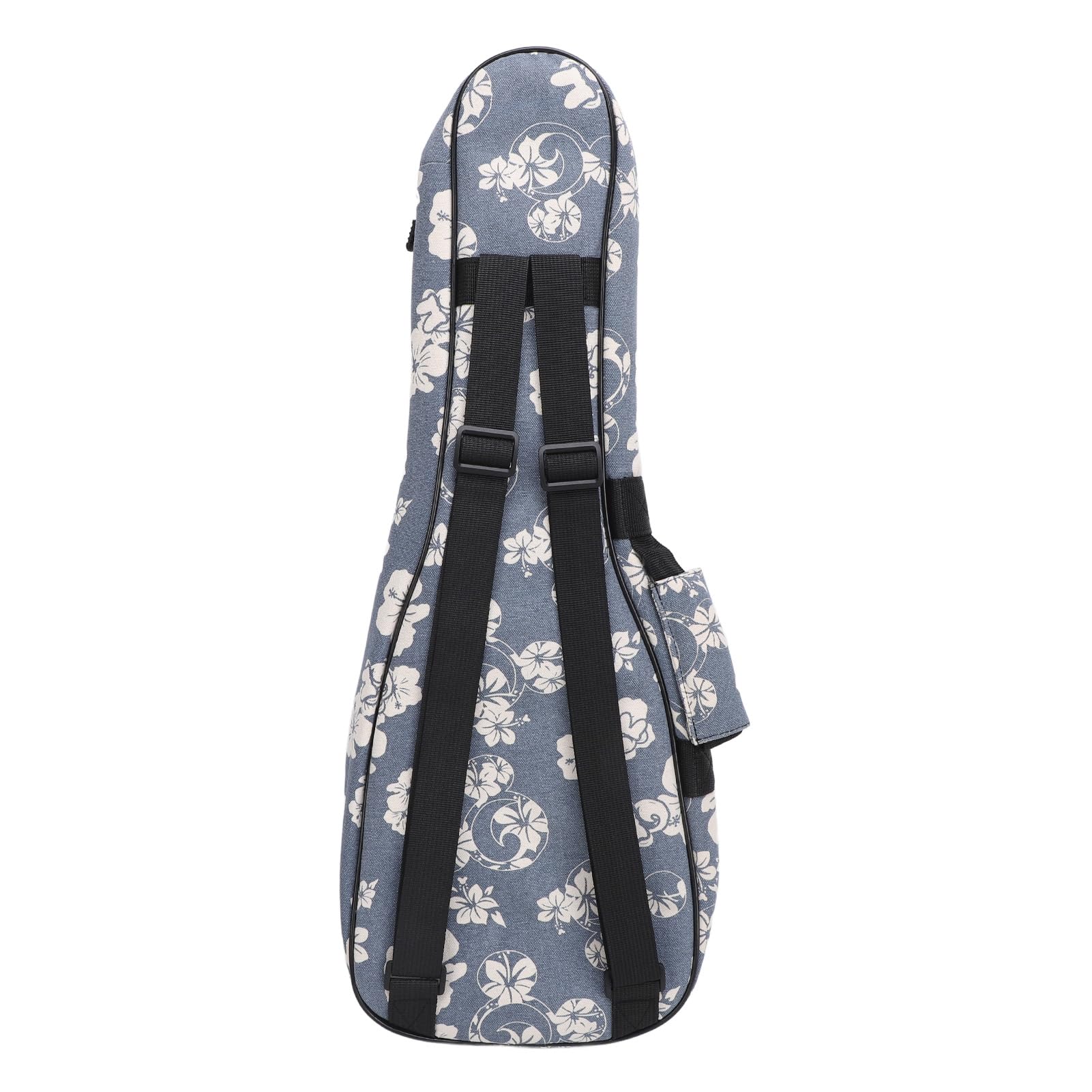 SEAFRONT Custodia per Ukulele Zaino Portaoggetti Tracolla Regolabile Borsa Imbottita per Ukulele con Motivo Floreale di Ibisco Hawaiano (26 pollici)