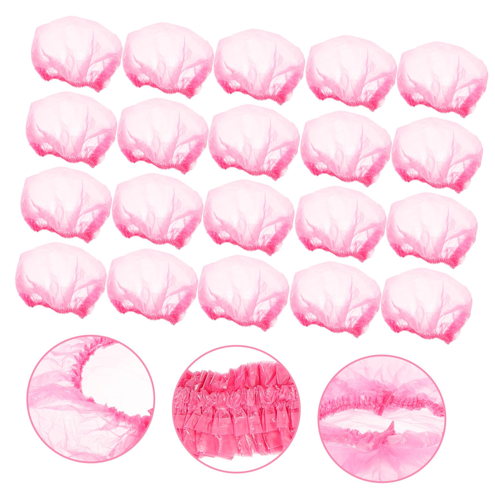 500 Stück Damen Duschhauben aus Kunststoff Wasserfest Elastisch Leichte Einweg Duschhaube für Zuhause und Bad Rosa Schutz für Haare Beim Duschen