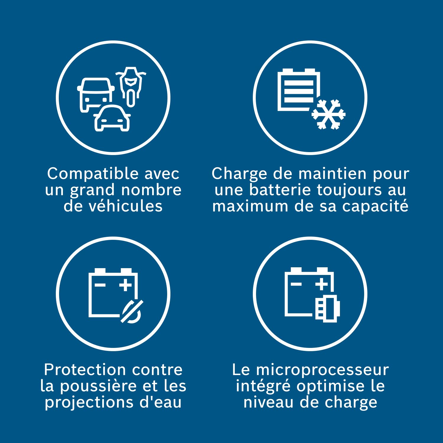 BOSCH Chargeur de Batterie 0189911010 | Avec Fonction de Maintien - Pour Batteries 12 V Plomb-acide, AGM, GEL, EFB et SLI