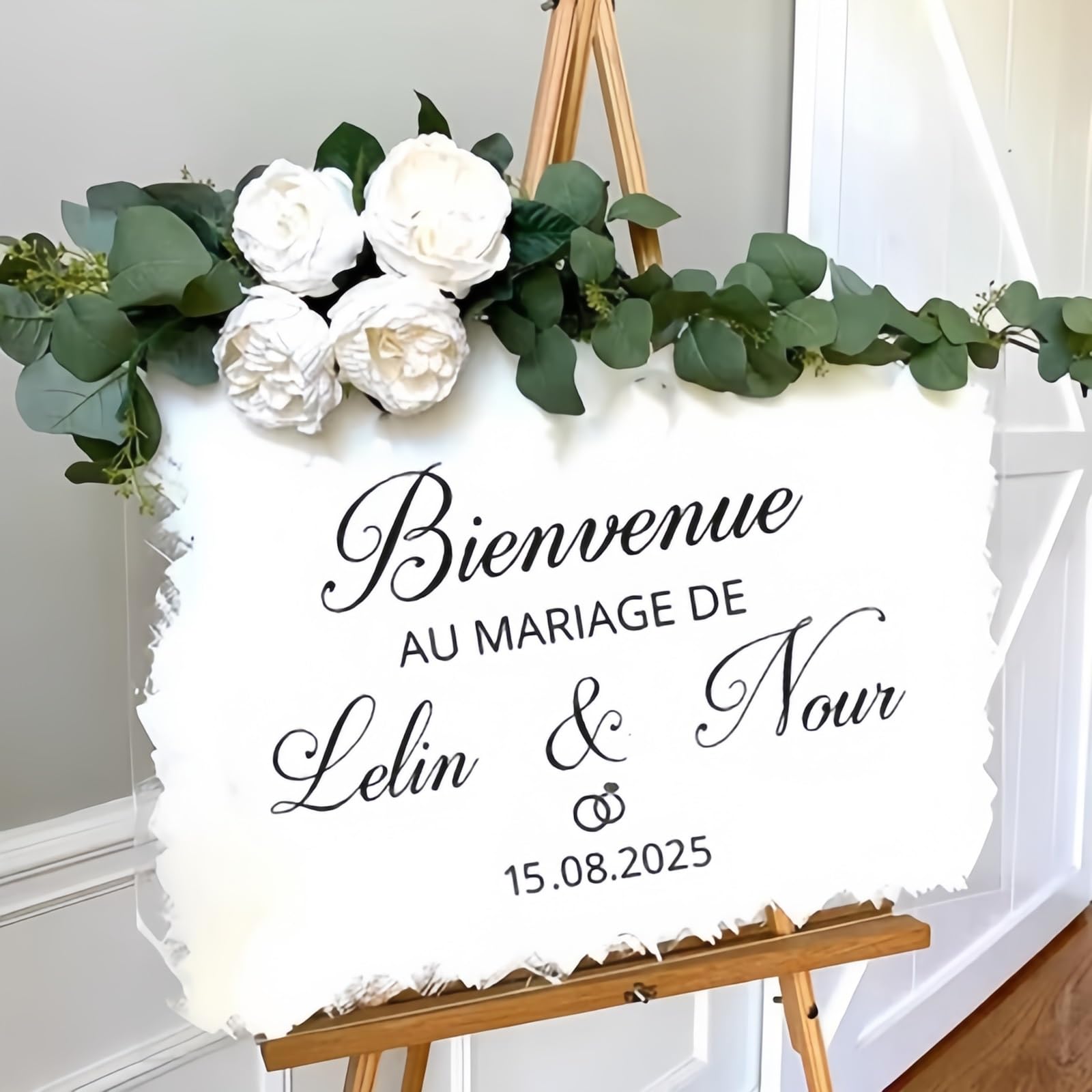 Segno Di Benvenuto In Acrilico Di Colore Personalizzato Per I Matrimoni Data E Nome Di Visualizzazione, Targa Personalizzata Del Segno Di Benvenuto Del Matrimonio, Decorazione Del Ricevimento Del Matr