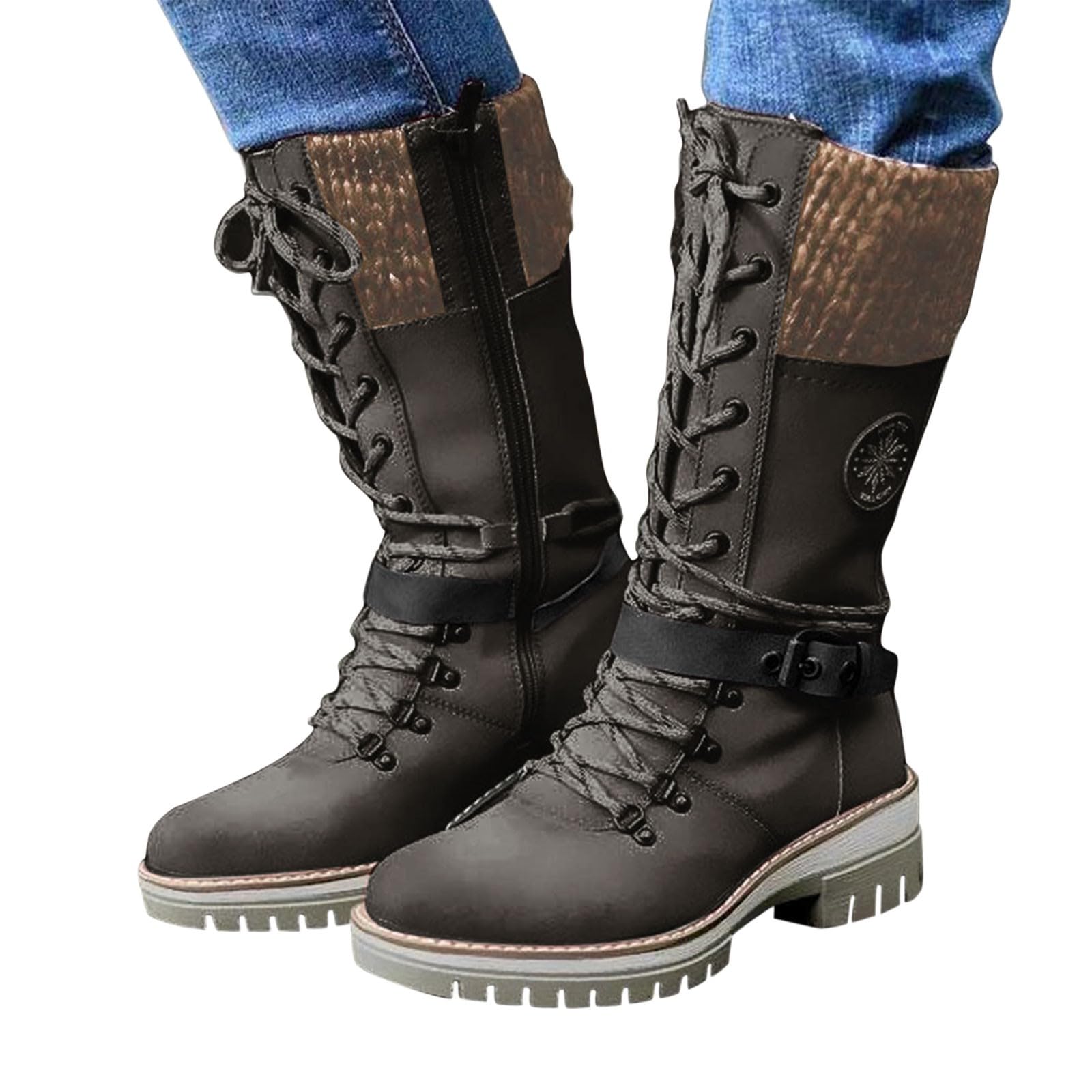 Generisch outlet angebote Winterstiefel Damen Casual Langschaft Boots Winterschuhe Bequem Runde Zehe Flach Stiefeletten retourenkauf angebote meine bestellungen anzeigen 2024