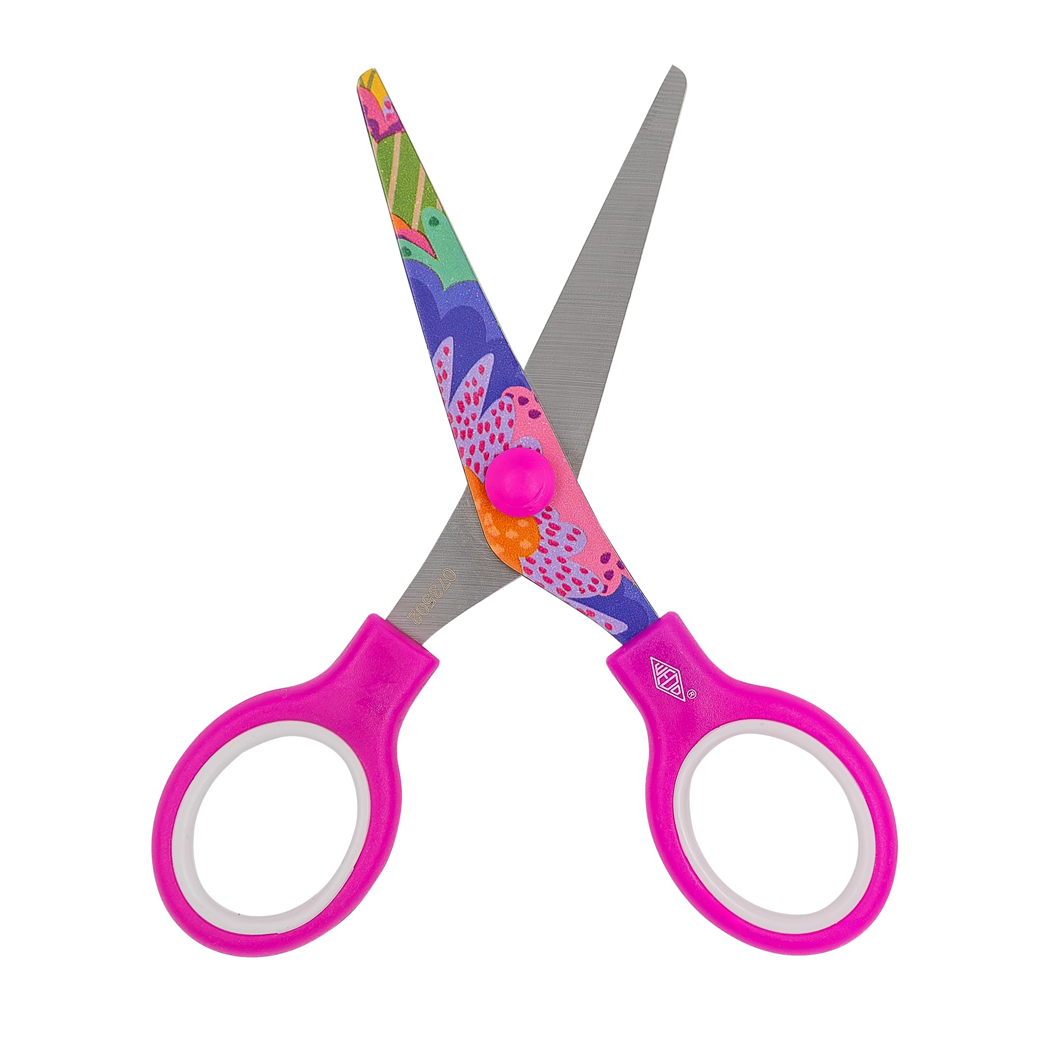 WEDO Ciseaux enfant Fantasy 13 cm rose avec motif, lames en acier inoxydable, pour les mains des enfants