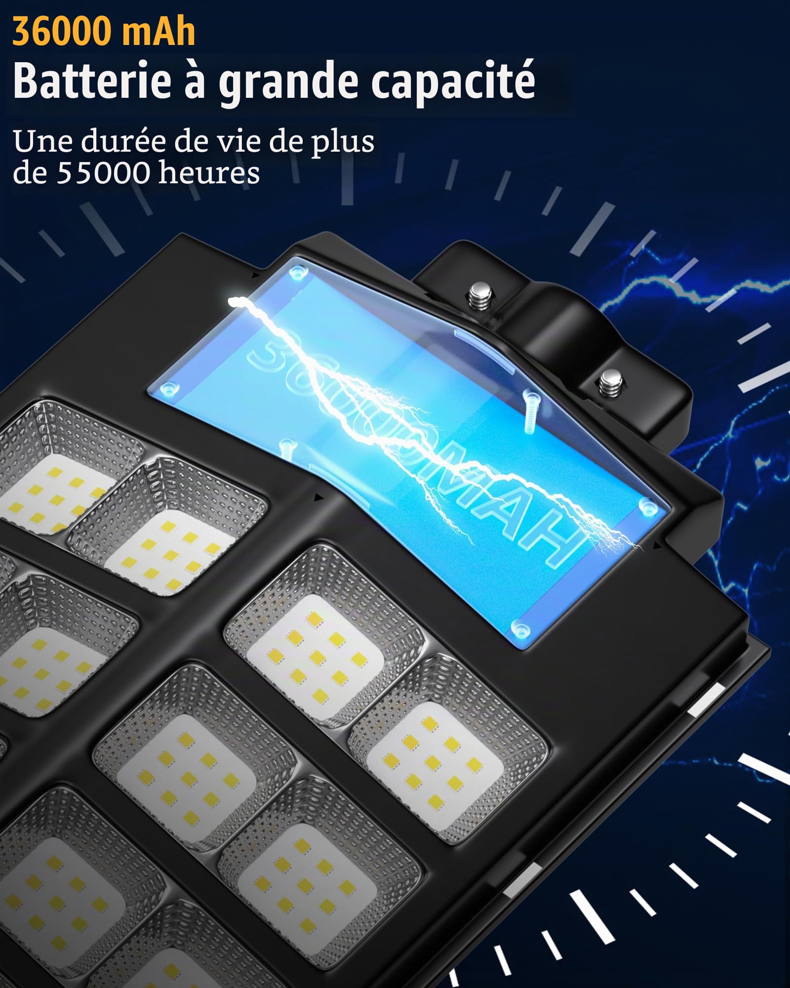 Gefolly SL-9800W Lampadaire Solaire Extérieur, Lampe Solaire Extérieur