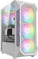 GAMDIAS AURA GC1 ELITE White ARGB Mid-Tower Gaming PC Case - 4x 120mm Built-in Fans, 360mm AIO Support, Tempered Glass Side