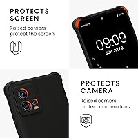 Vista 3 de kwmobile Funda cruzada compatible con Motorola Moto G72 - Funda de silicona TPU con correa - Negro