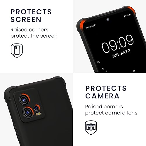 Miniatura 3 de kwmobile Funda cruzada compatible con Motorola Moto G72 - Funda de silicona TPU con correa - Negro