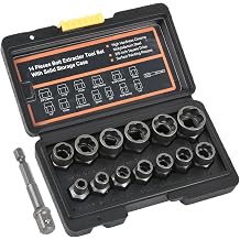 Impact Bolt Extractor Set, 14pcs Nut Remover Set with 1/4'' to 3/8'' Hex Bolt Remover, Nut Extractor Set, 1/4''-3/4'' Twist Socket Tool Set, for Removing Damaged, Frozen, Rusted, Nuts Screws