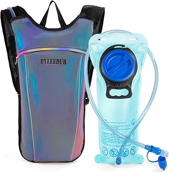 Hydration Backpack with 2L Water Bladder, Lightweight Insulation Water Backpack, for Raves Festivals Concert, Hiking, Biking, Climbing, Running and More
