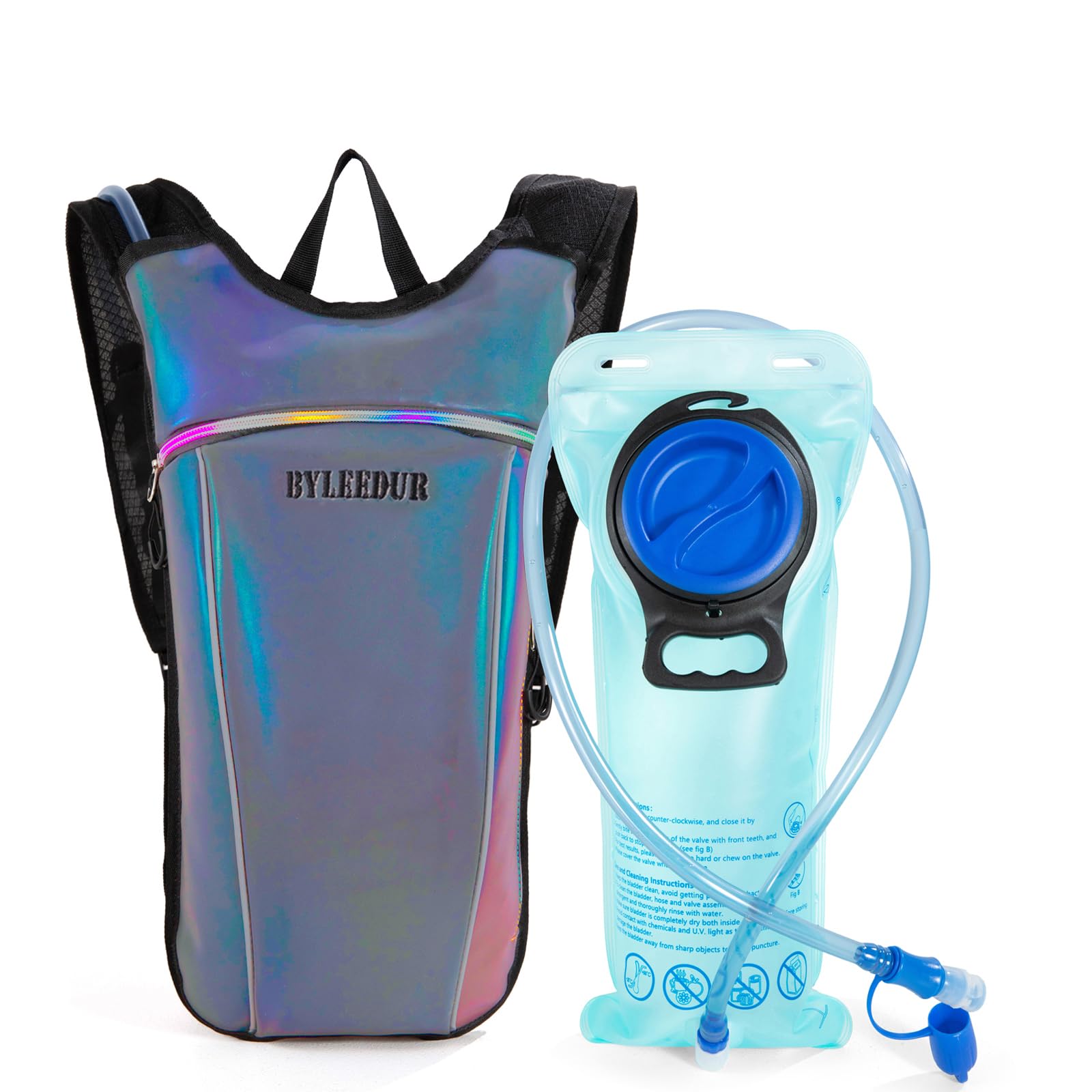 Hydration Backpack with 2L Water Bladder, Lightweight Insulation Water Backpack, for Raves Festivals Concert, Hiking, Biking, Climbing, Running and More (Tin Grey, 2L Water Bladder)