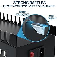 Vista 3 de Estación de carga USB de 50 puertos de 200 vatios (40 A), cargador rápido USB con protección inteligente, múltiples cargadores de escritorio USB