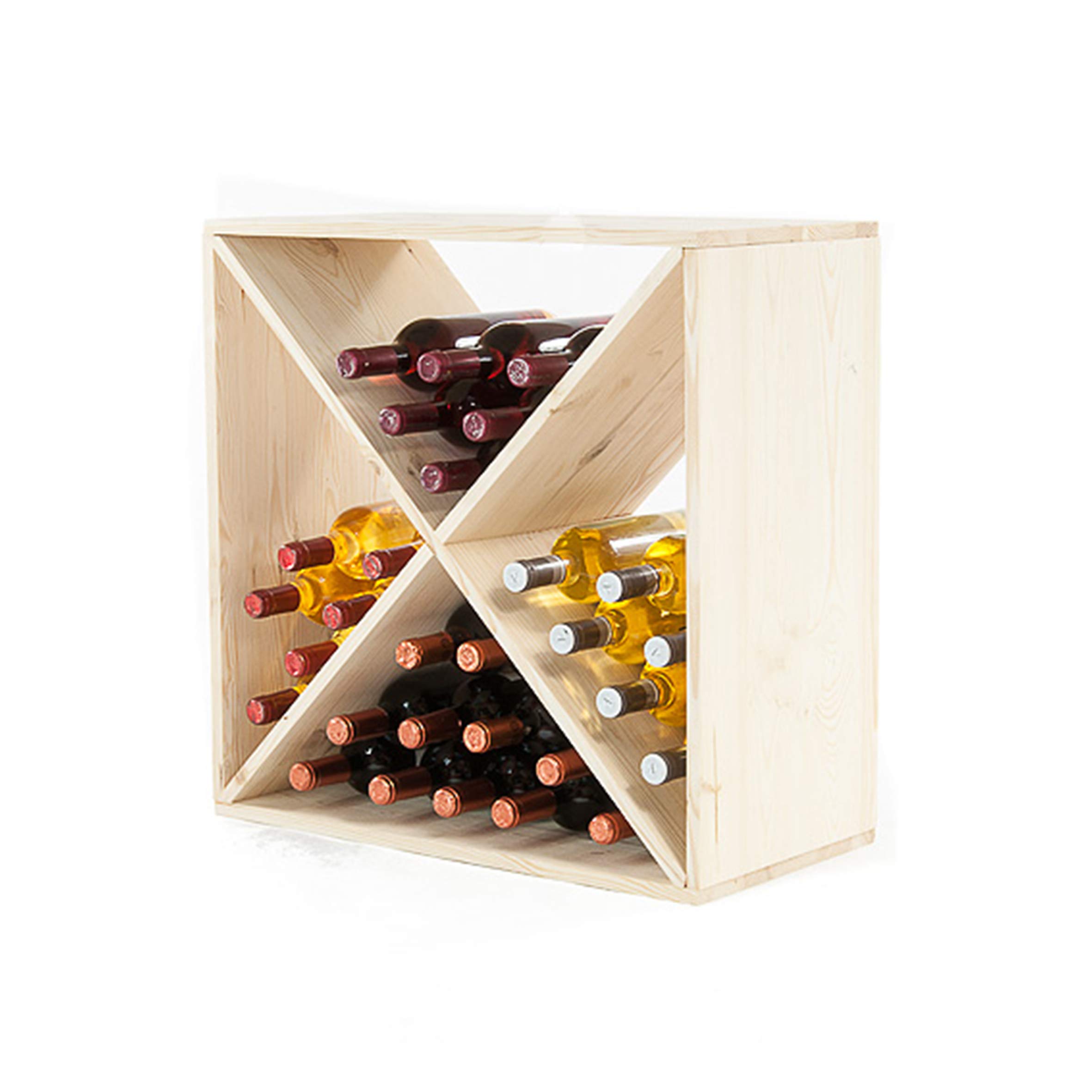Casier à Vin Axentia 12 Bouteilles - Support Fil De Fer Argenté, 3 Niveaux - 41x34x17cm
