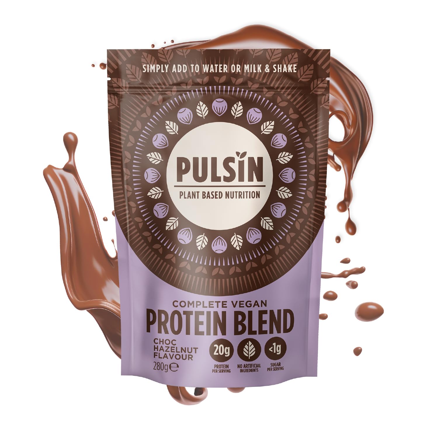 Pulsin - Complete Chocolate Hazelnut Vegan Protein Blend - 20g Plant Based Protein - Natural, Gluten Free & Plant Based Shake Powder - Faba Bean, Pea & Pumpkin Seed Blend