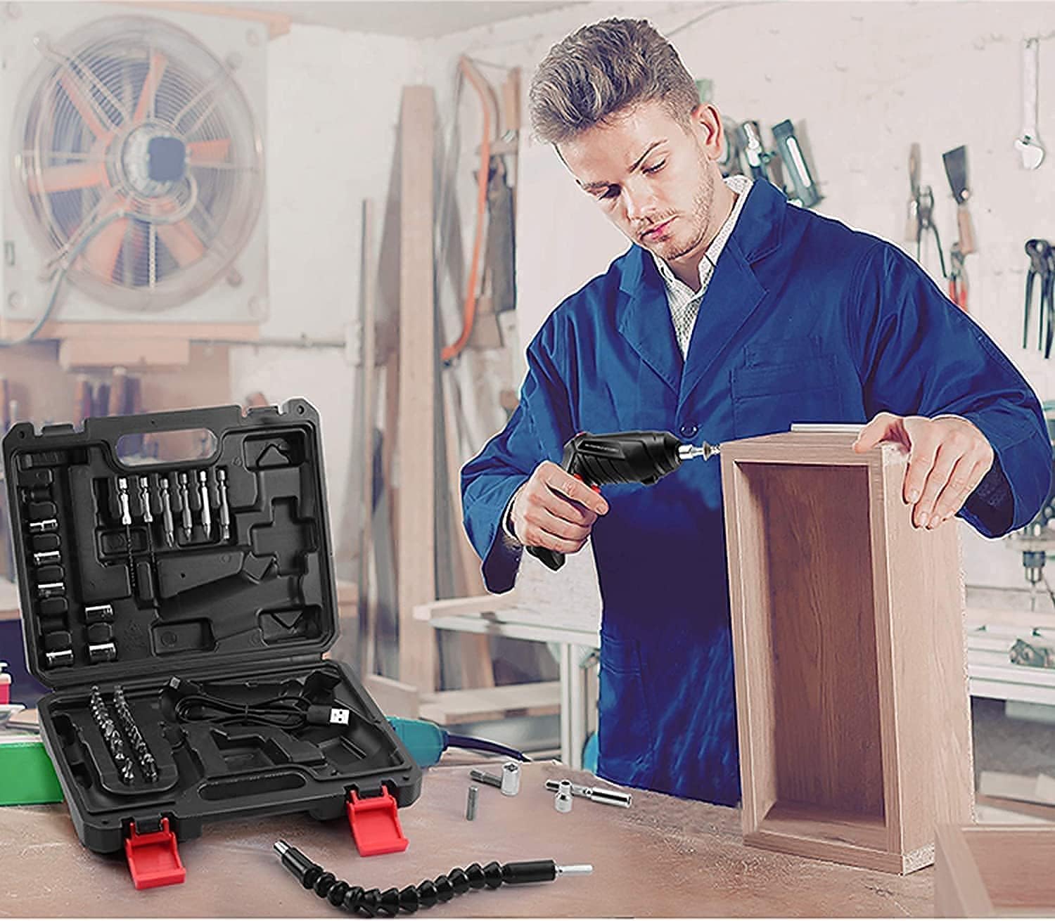 DORLANK 47 in 1 Electric screw driver kit| Cordless Screwdriver Bits Set |Electric Portable Driver Machine| Drill screwdriver for Home Improvement| screw driver (Drill Driver) - Image 8 thumbnail