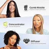 Vista 11 de Wavytalk Secador de pelo, secador de pelo iónico soplado para cabello rizado con difusor, secador de secado rápido de 1875 W con tecnología