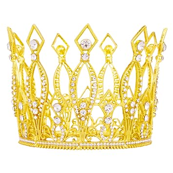Glinda Costume Jewelry Girls Women, Vofler Glenda The Good Witch Gold Wizard Tall Hair Accessories Head Jewel for kids Adult Princess Queen Womens Quinceanera Halloween Birthday