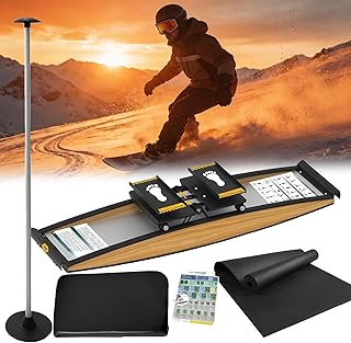 Indoor Simulated Ski Machine Glutes Workout Equipment Body Balance with ski Poles and mats for Waist Abdominal and Leg Training Strength