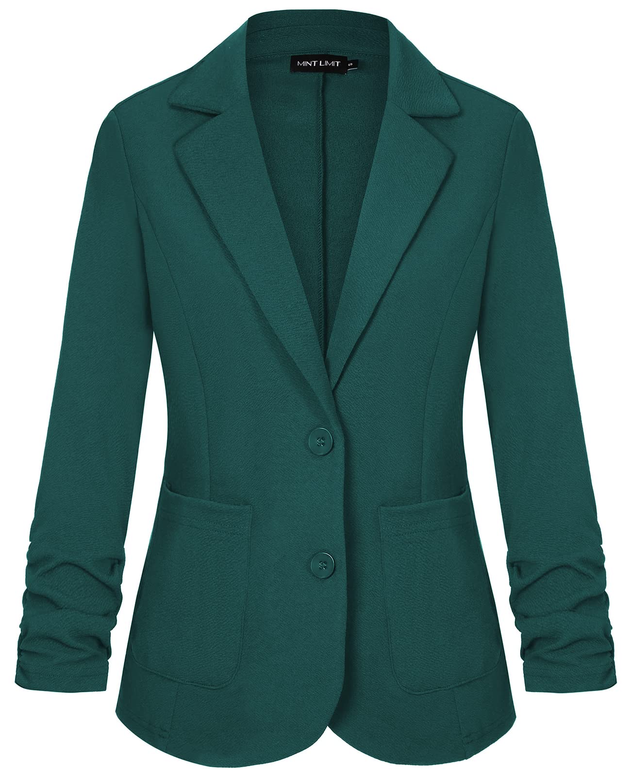 MINTLIMIT Women's One Button Blazer Jacket Suit with Pockets (Green,Size 2XL)