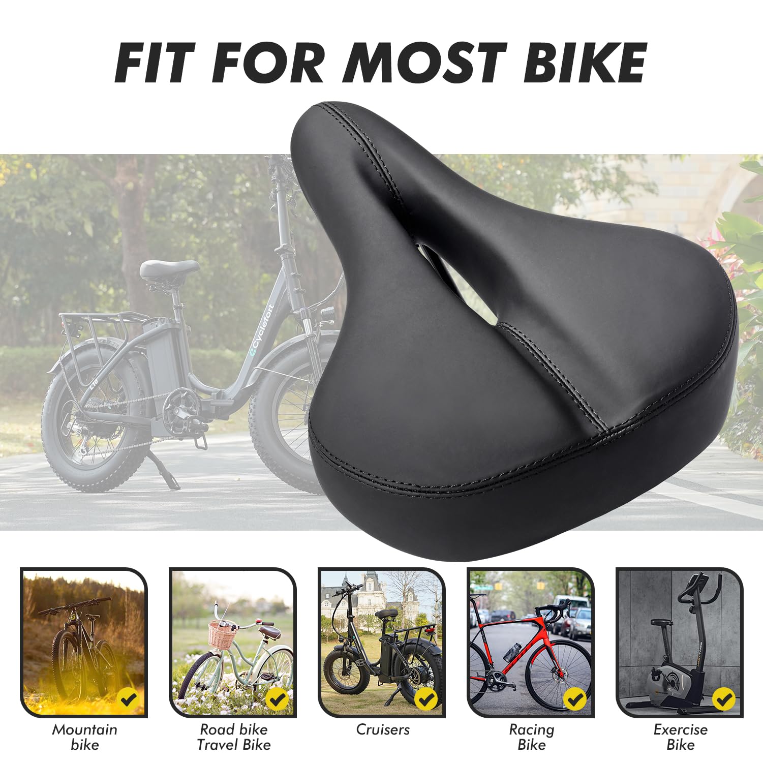 LEMEGO Sella Bici Comoda Uomo Donna, Sella Bici MTB Extra Ampia Gel