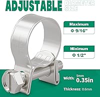 Vista 2 de 20 piezas de abrazadera de línea de combustible de 5/16" de acero inoxidable 304, abrazaderas de manguera de línea de combustible de inyección
