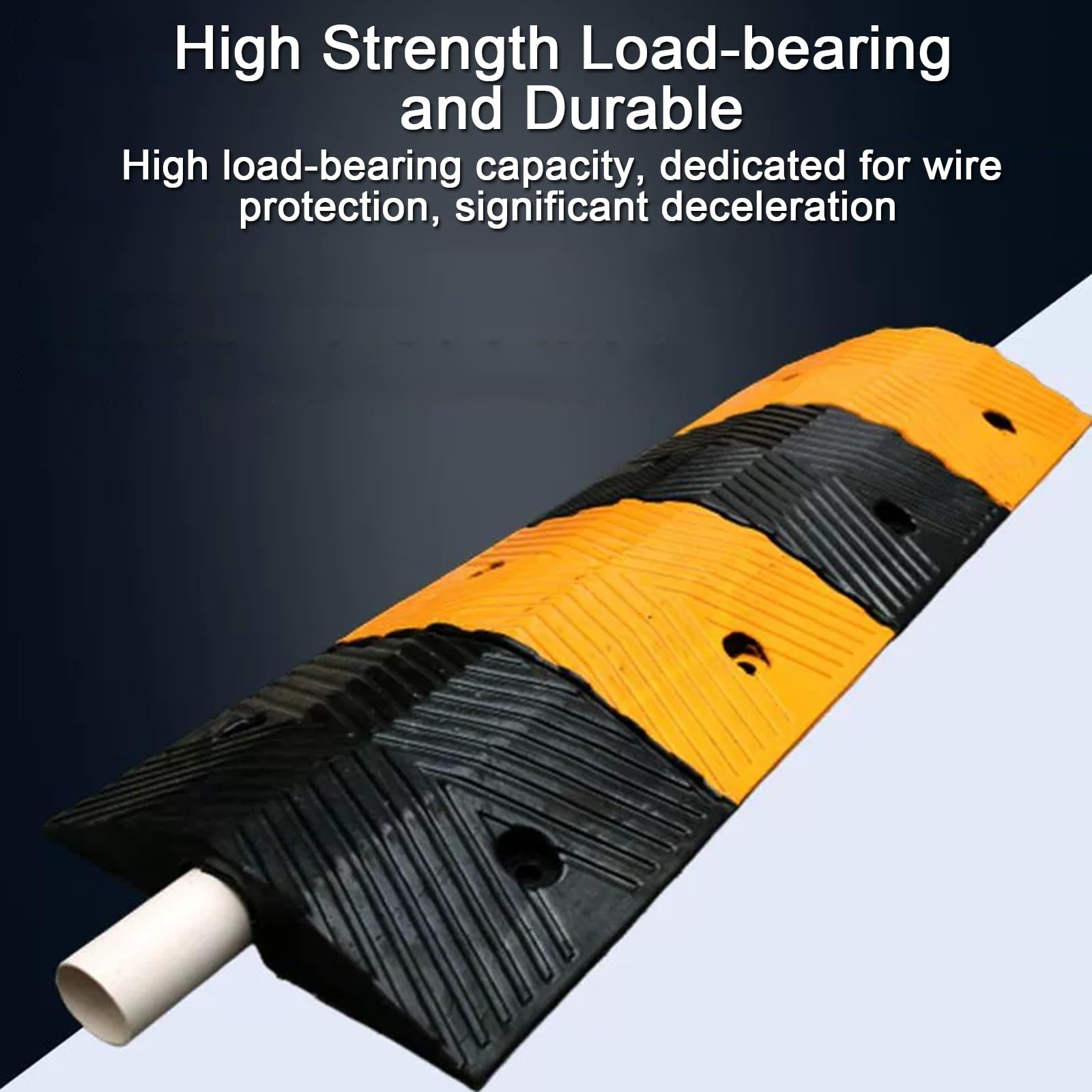 Canaleta Cables Suelo, Pasacables de Suelos, Diseño a Juego en Negro y Amarillo, Capacidad de 15 T, Adecuada para Garaje/carretera