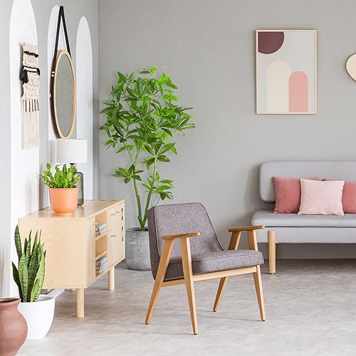 Miniatura 8 de Waoops Árbol artificial de 5.3 pies de Pachira Macrocarpa para el dinero, planta falsa, árbol de imitación para decoración de oficina, interior o