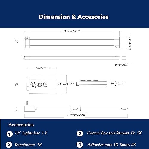 Miniatura 7 de Luces LED inteligentes para debajo del escritorio, enchufe blanco y RGB que cambian de color regulable con control remoto. Alexa, Google habilitado.