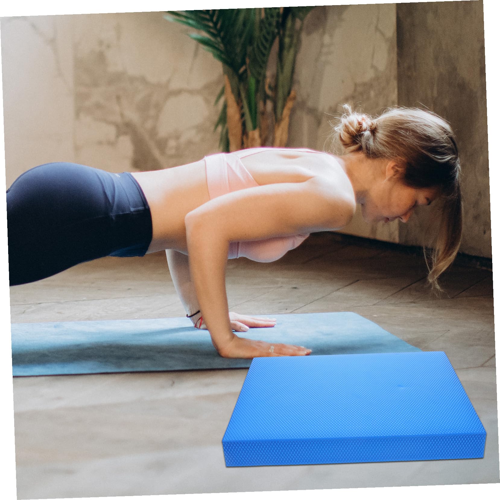 Tappetino Yoga Blu Tpe, Cuscino Protettivo per Fitness | Uso in Casa, Facile da Arrotolare e Riporre, Adatto ad Allenamento e Recupero