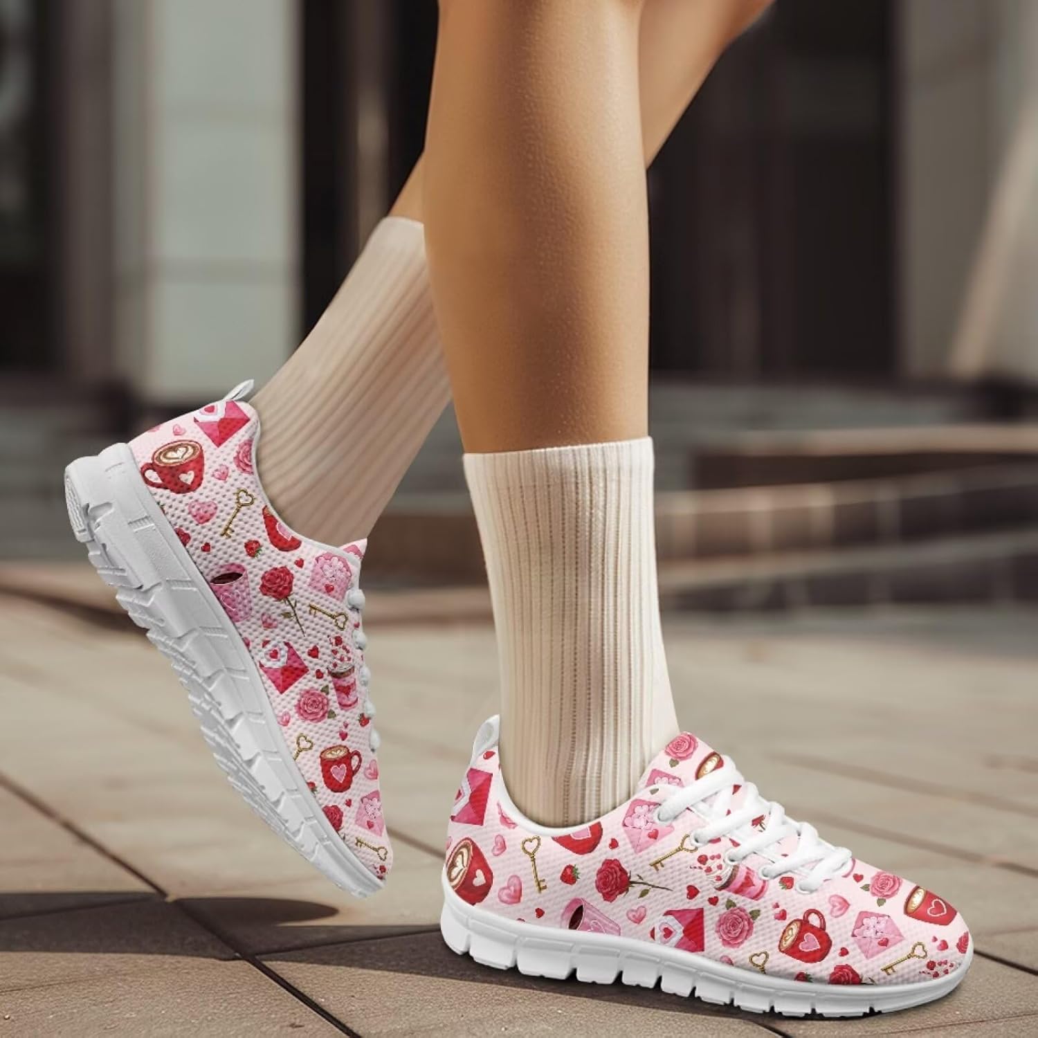 Jeiento Womens Trainers Lace Up Sneaker Tennis Shoes Comfort Gym Sports Fitness Running Shoes for Women Girl