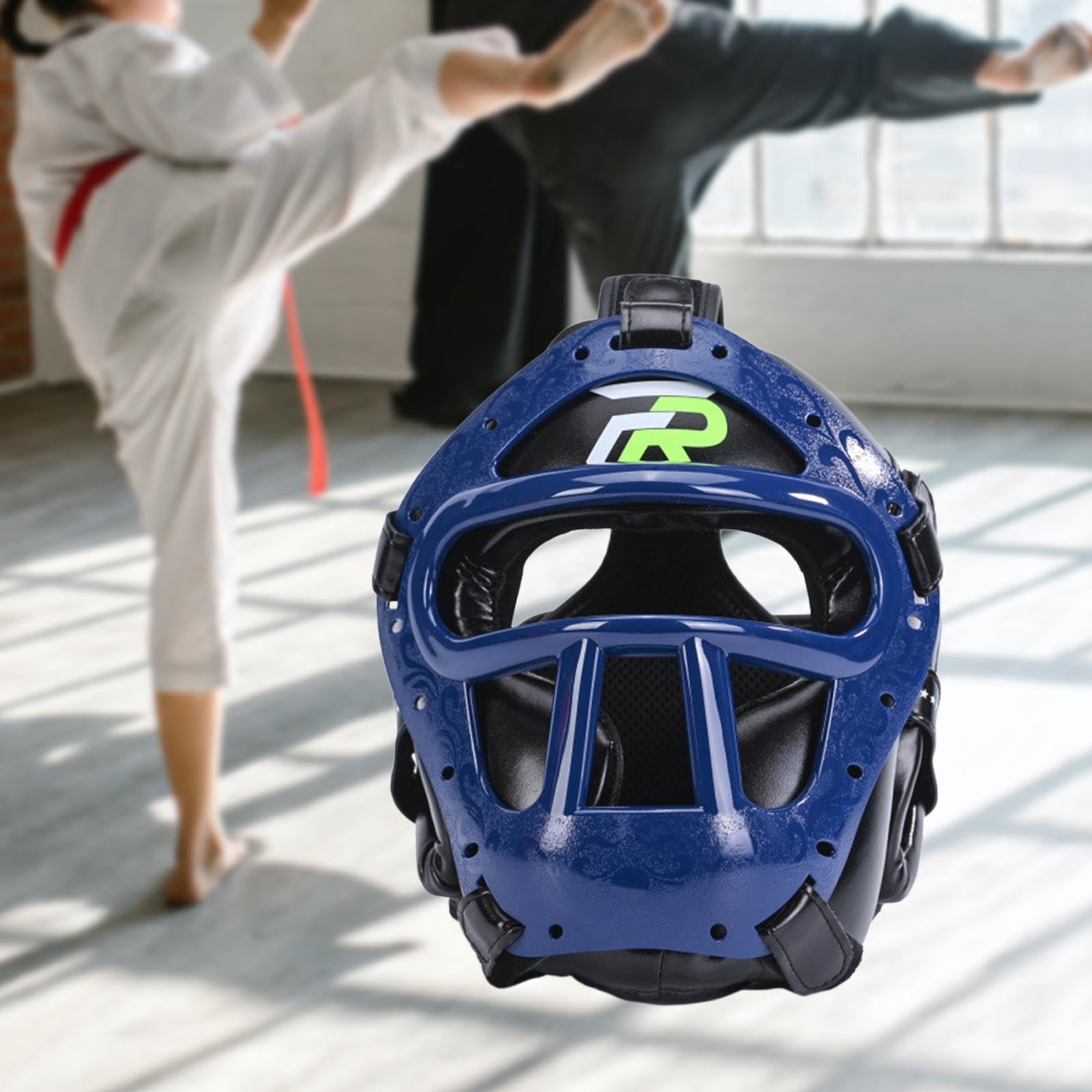 Casco da Imbottito con Protezione Completa per Fronte E Orecchie per Karate