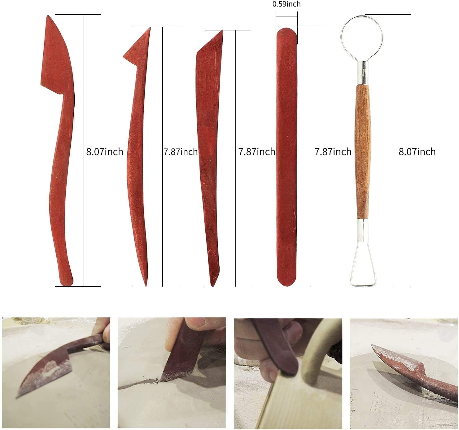 Polymer Clay Tools,HBlife Ceramic Pottery Tools Sculpting Kit Wax Tools for Shaping Embossing Sculpting Clay Soap Making Modeling at Schools & Home Safe for Kids,Pack of 23