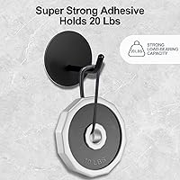 Vista 3 de Adhesive Hooks Heavy Duty, Hold 20 Lbs, Extra Large Long Self Stick on Hanger, Wide Sticky Round Decorate Hooks, for