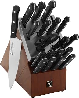 Henckels Solution 20-Pc Self-Sharpening Knife Block Set: Razor-Sharp Chef, Bread, 8 Steak Knives - German Engineered