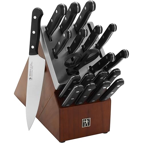 HENCKELS Solution Razor-Sharp 20-pc Knife Set, Chef Knife, Bread Knife, Steak Knife, German Engineered Informed by 100+ Years of Mastery