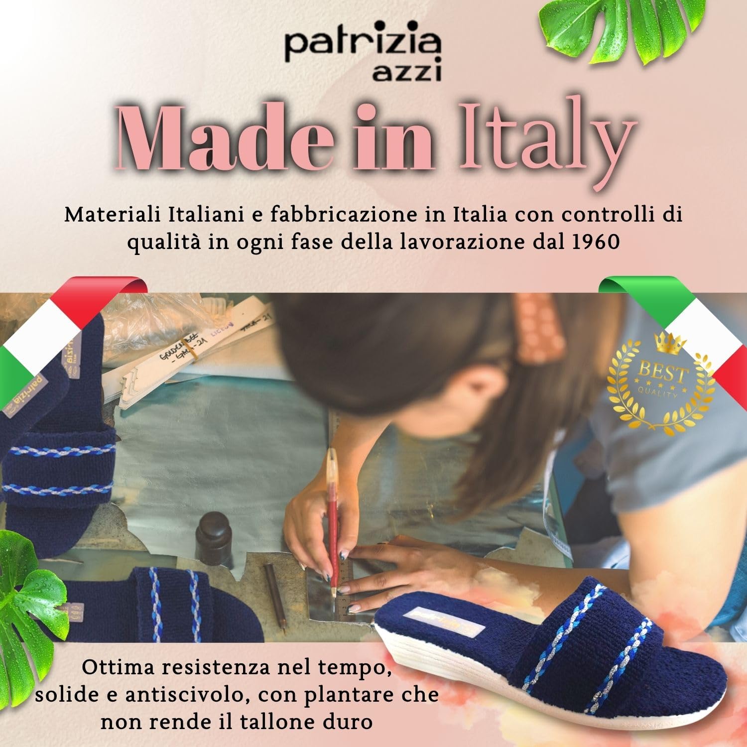 Patrizia Azzi Donna Ciabatte Pantofole Spugna Estive Casa Mare Piscina Spa in Spugna 100% Art. 174
