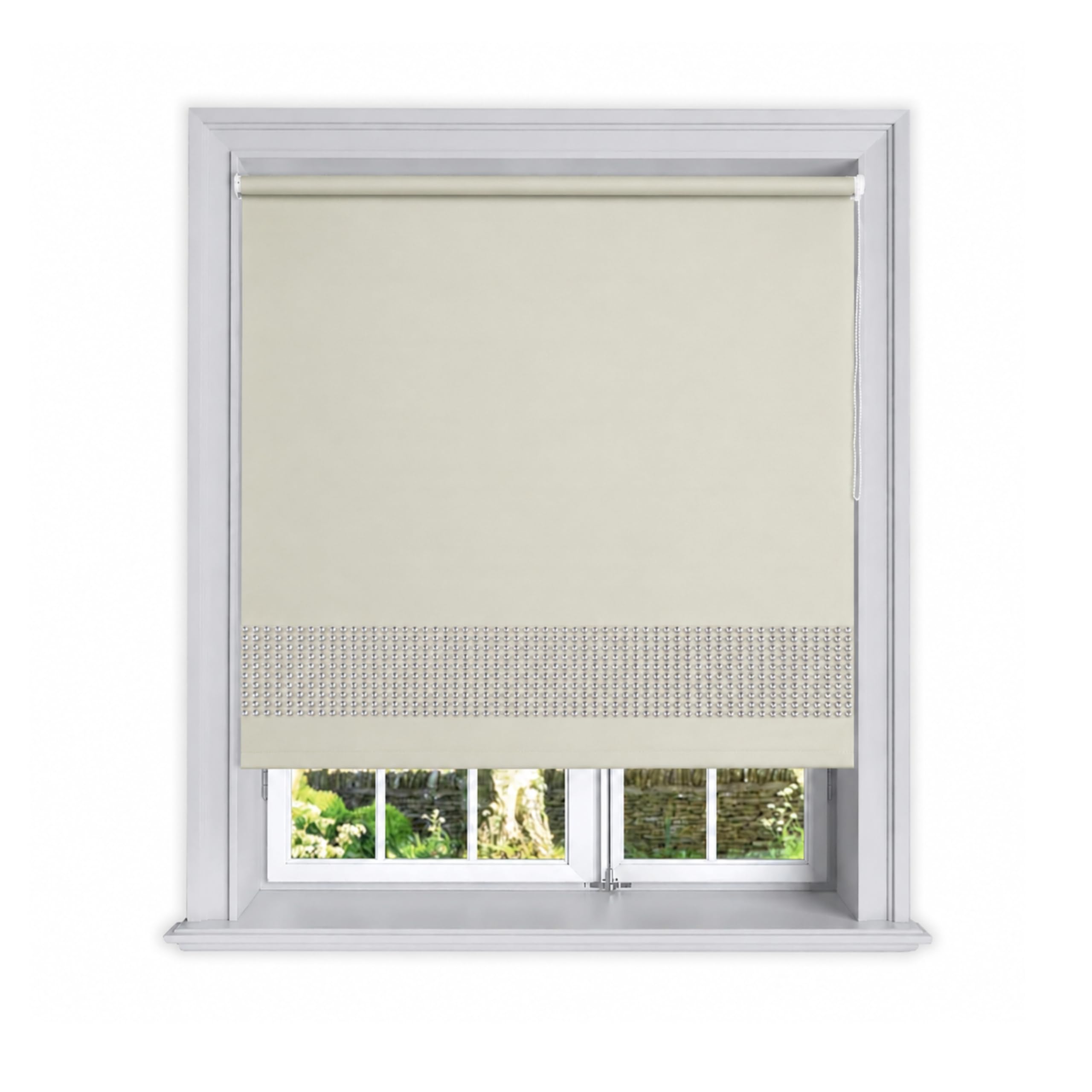 Lister Cartwright Diamante Blackout Roller Blinds for Windows | Premium Privacy & Light Blocking Blinds |UV Protection- 60 x 160 CM - Easy Install Roller Blinds Child Safety Included - Beige