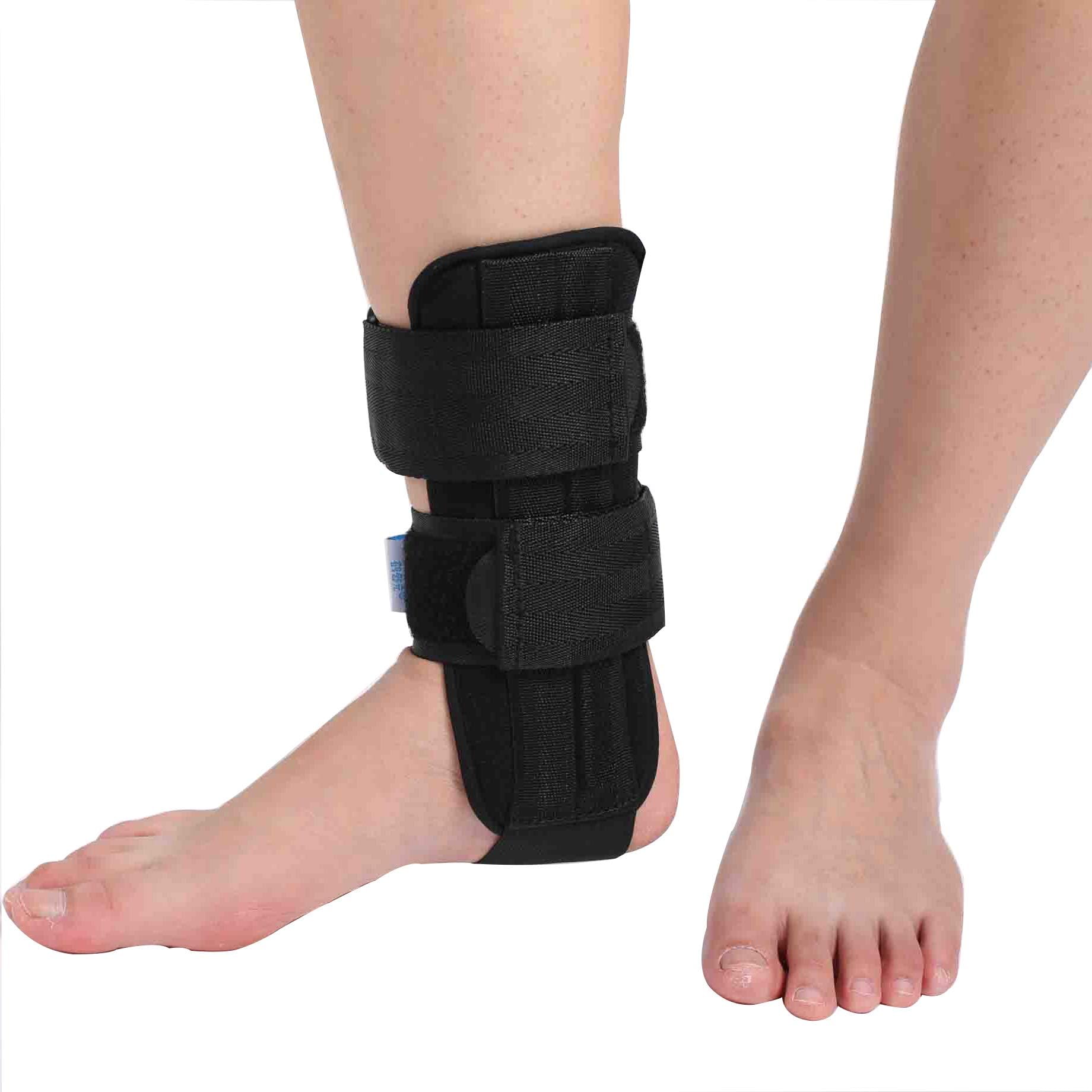 Ankle Brace- Stirrup Ankle Splint Strap with Removable Aluminum Support Brace -Ankle Stabilizer Wrap for Sprains, Strains, Post-Op Cast Support and Injury Protection- Size S