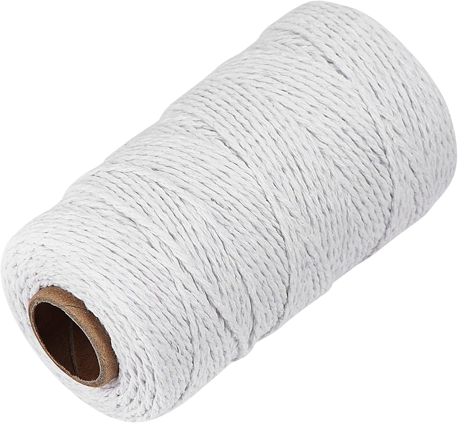 Ohtomber White Cotton Butchers Twine String - 328 Feet 2MM for Crafts, Bakers Twine, Kitchen Cooking Butcher Meat and Roasting, Gift Wrapping