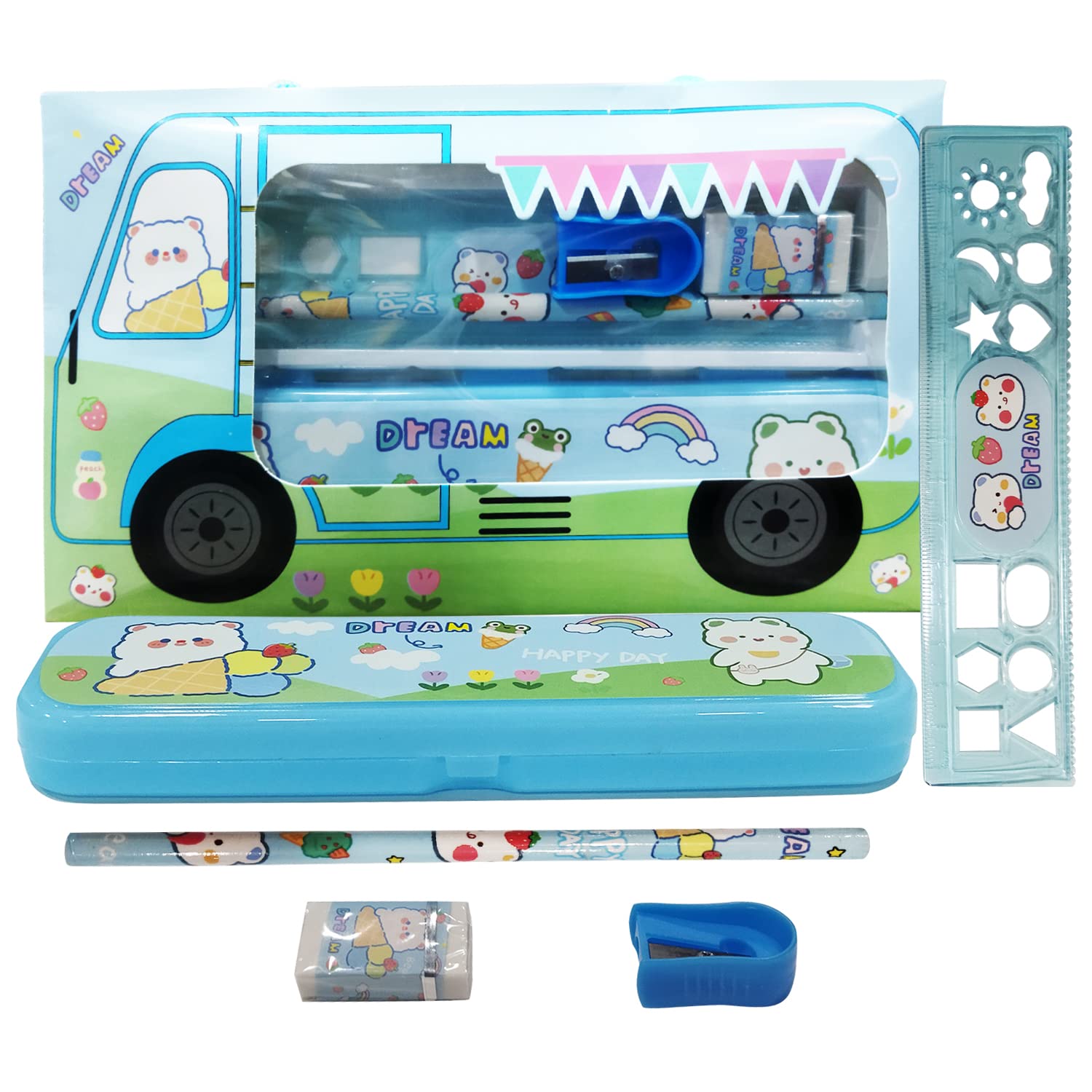 Buy Party Propz Blue Pencil Box for of 5 Pcs Kids Pencil