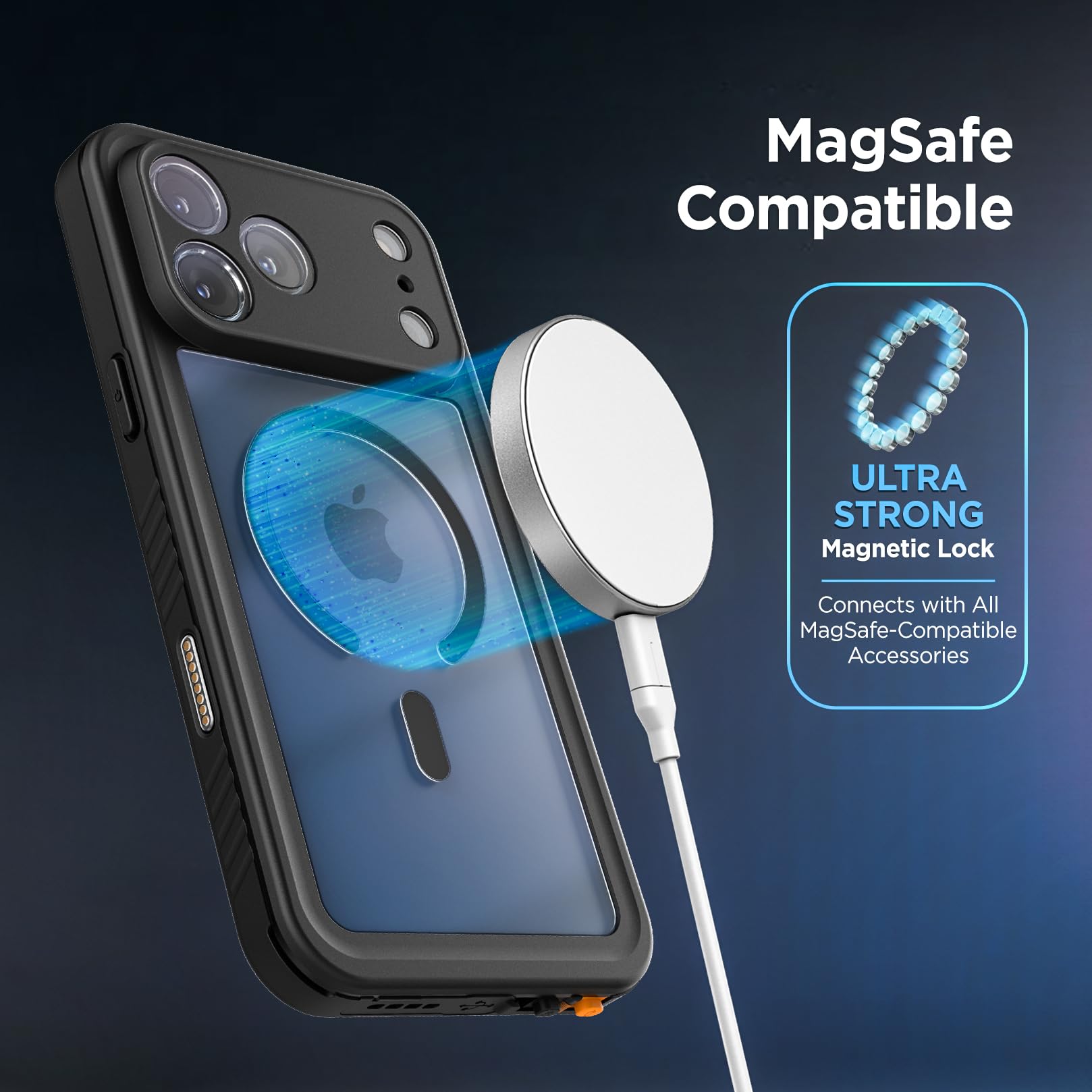 ENCASED per iPhone 17 Air Cover Impermeabile con Pulsante Controllo Fotocamera [IP-68] Custodia Full-Body con Proteggi Schermo Integrato (Compatibile MagSafe)