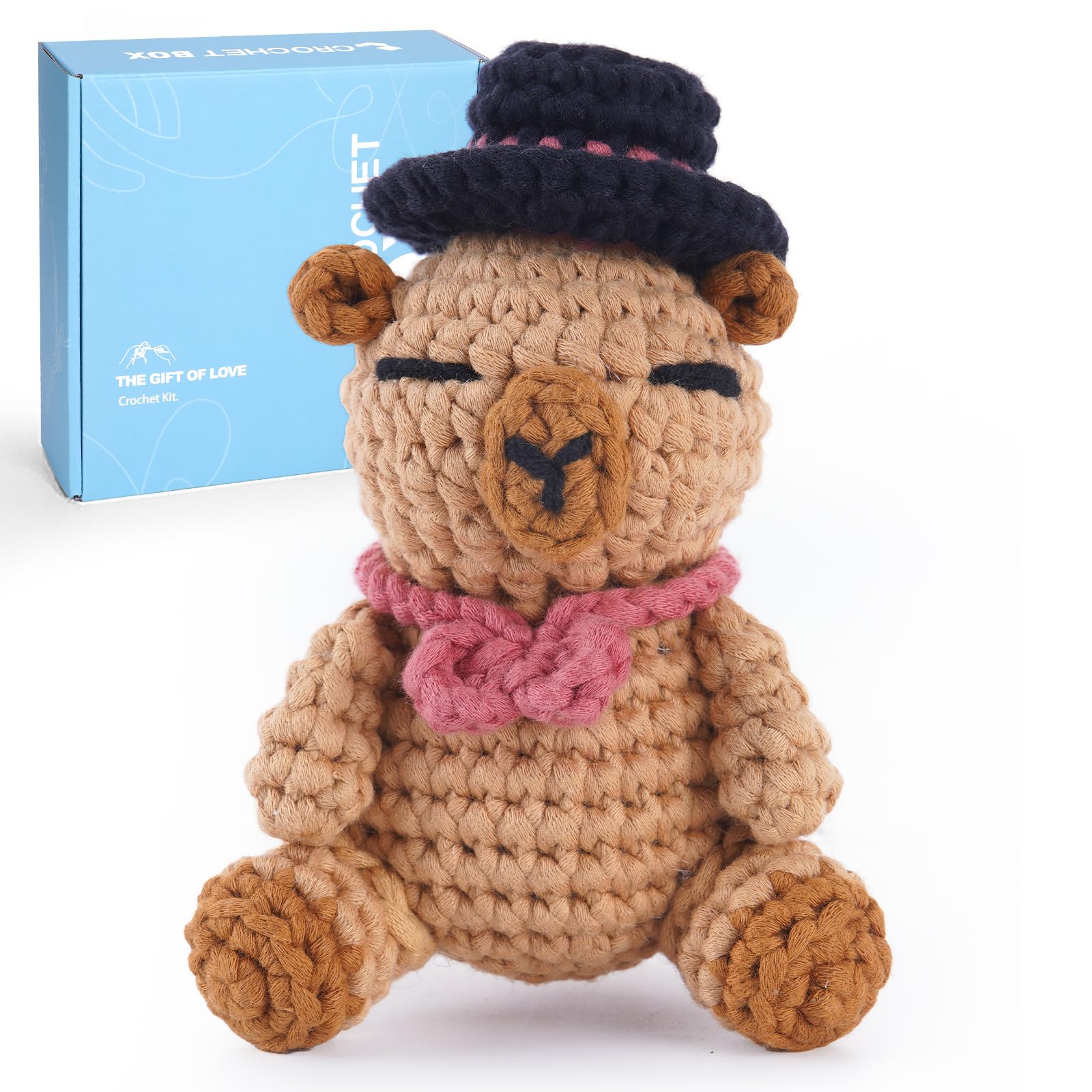 CrochetBox Capybara Crochet Kit for Beginners, Easy Craft for Adults