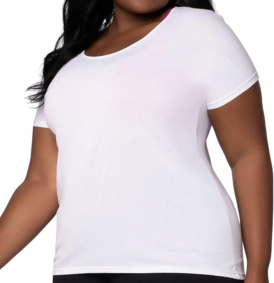 Camiseta Selene Plus Size Dryfit Academia Fitness Respirável Feminino Adulto