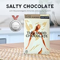 Vista 8 de The Good Chocolate - Minibarras de chocolate keto de almendras saladas, cero azúcar, aperitivo bajo en carbohidratos netos, más bajas en calorías