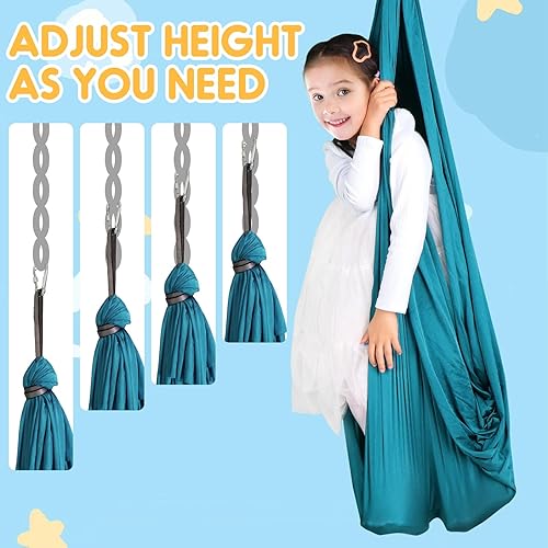 Miniatura 6 de Chihee Columpio Sensorial Terapéutico Hamaca para Interiores y Exteriores para Niños, Herrajes Incluidos, Columpio Suave y Transpirable de Nailon